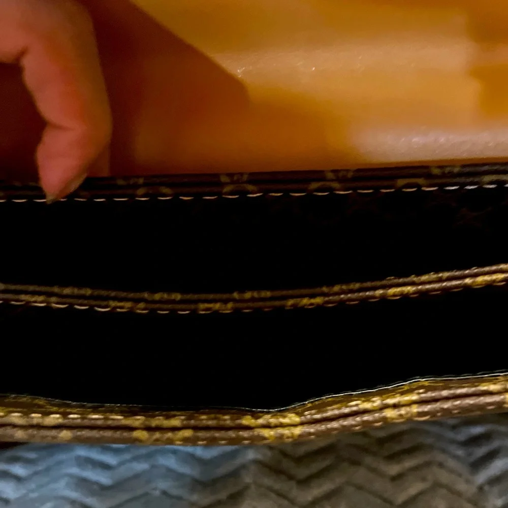 Marco Italian Brand Leather Monogram Conseiller bag Crossbody Briefcase VTG